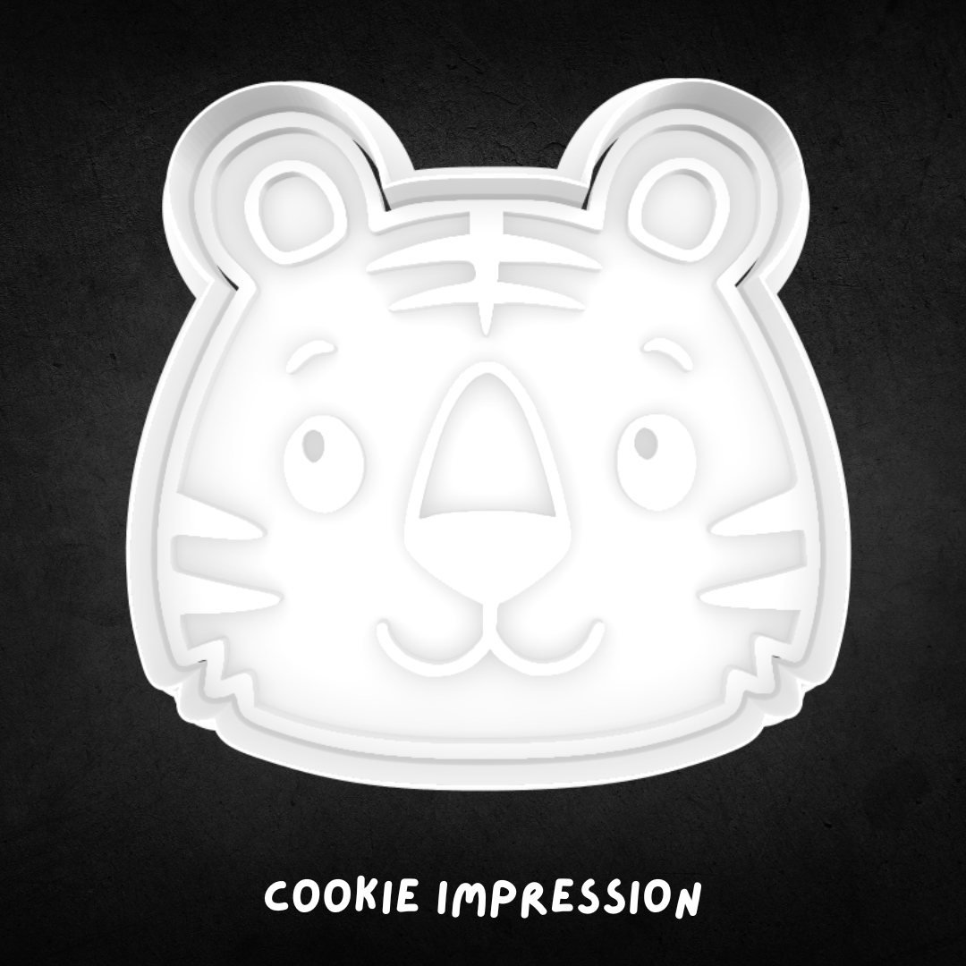 Tiger Face Cookie Cutter and Stamp