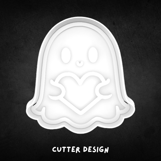 Heart Ghost Cookie Cutter and Stamp