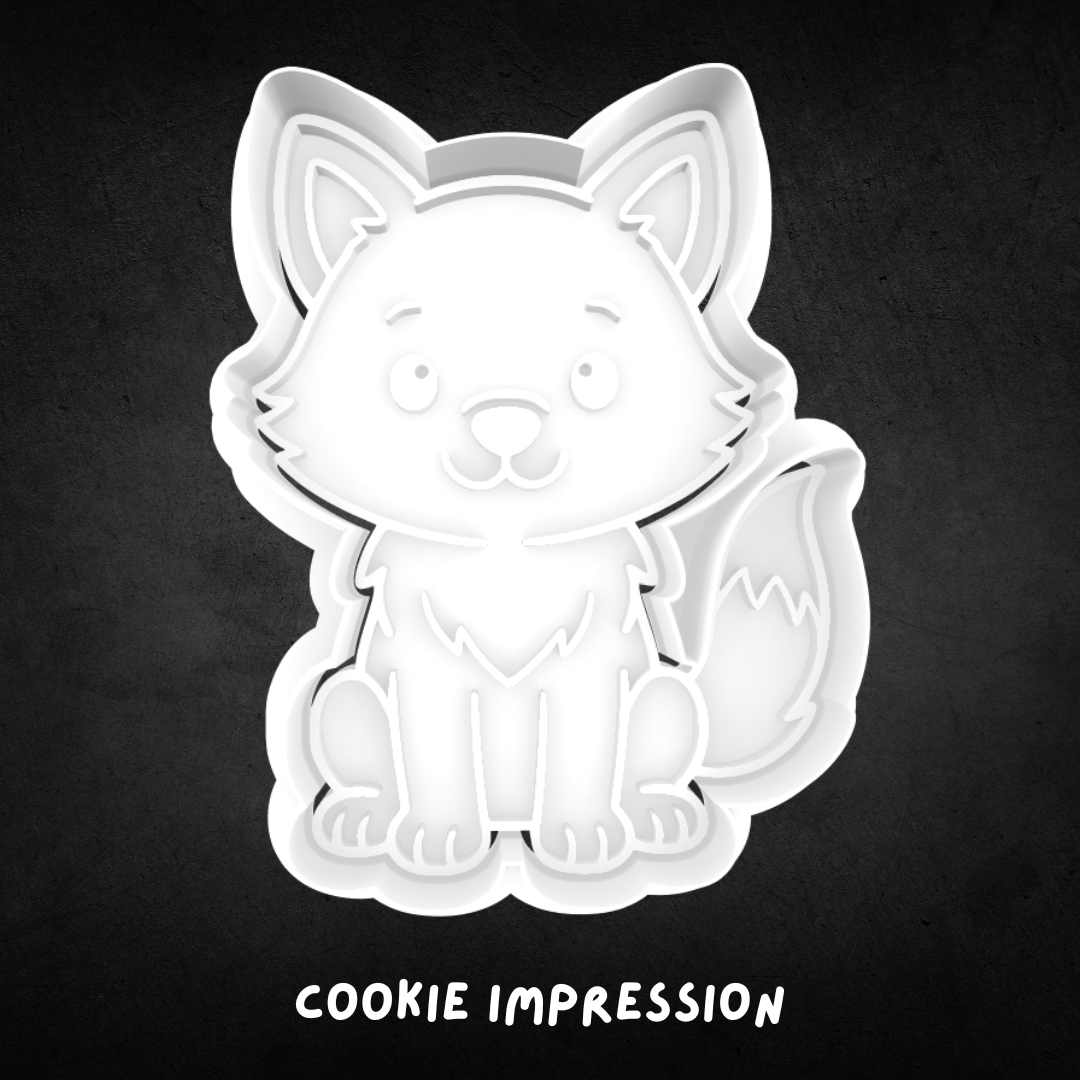 Wolf 01 Cookie Cutter and Stamp