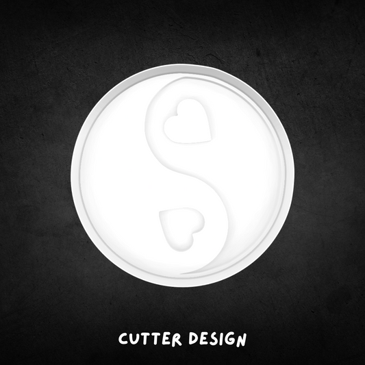 Heart Ying Yang Cookie Cutter and Stamp