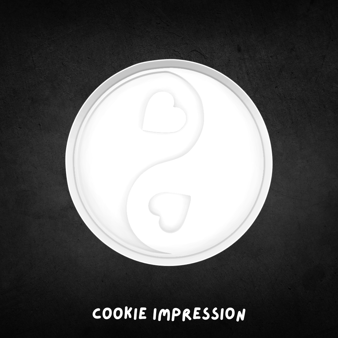 Heart Ying Yang Cookie Cutter and Stamp