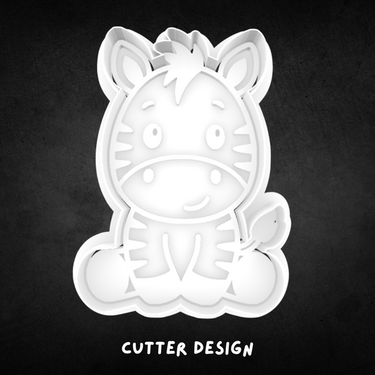 Zebra Sitting Cookie Cutter and Stamp