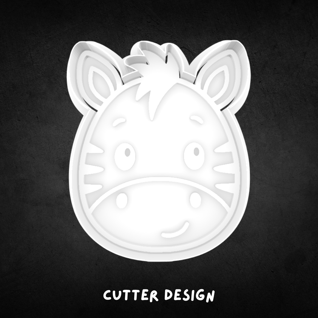 Zebra Face Cookie Cutter and Stamp