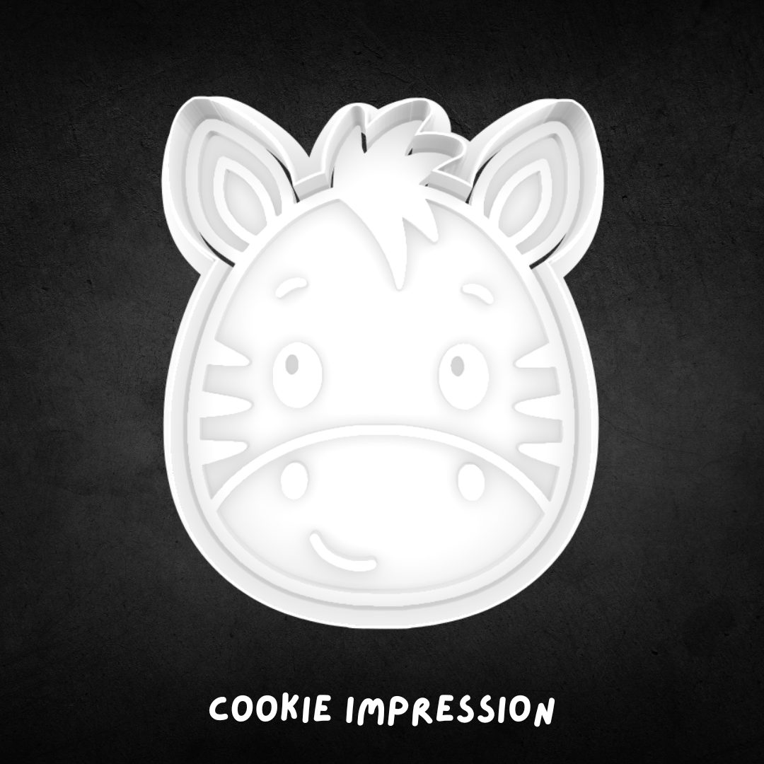 Zebra Face Cookie Cutter and Stamp