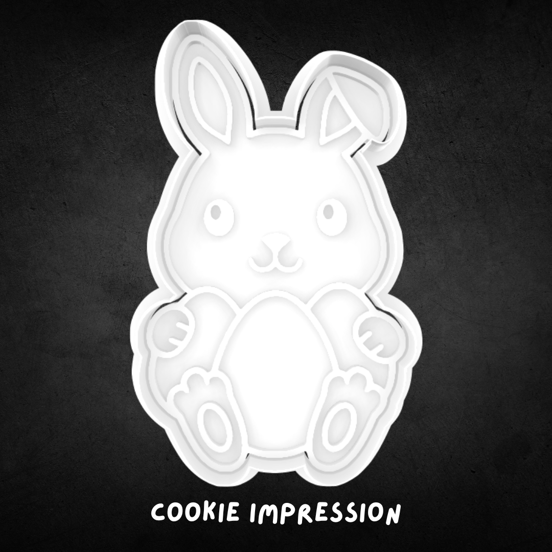 Easter Bunny with Eggs Cookie Cutter and Stamp