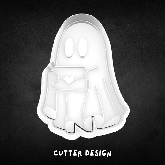 Ghost Holding Love Letter Cookie Cutter and Stamp