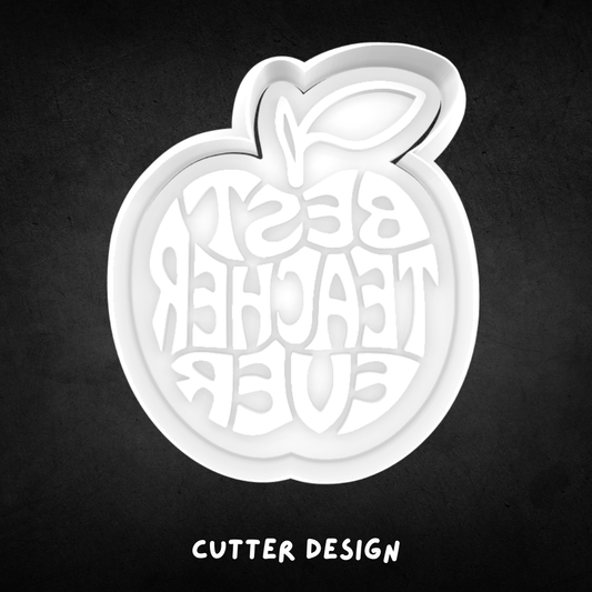 Best Teacher Ever Apple Cookie Cutter and Stamp