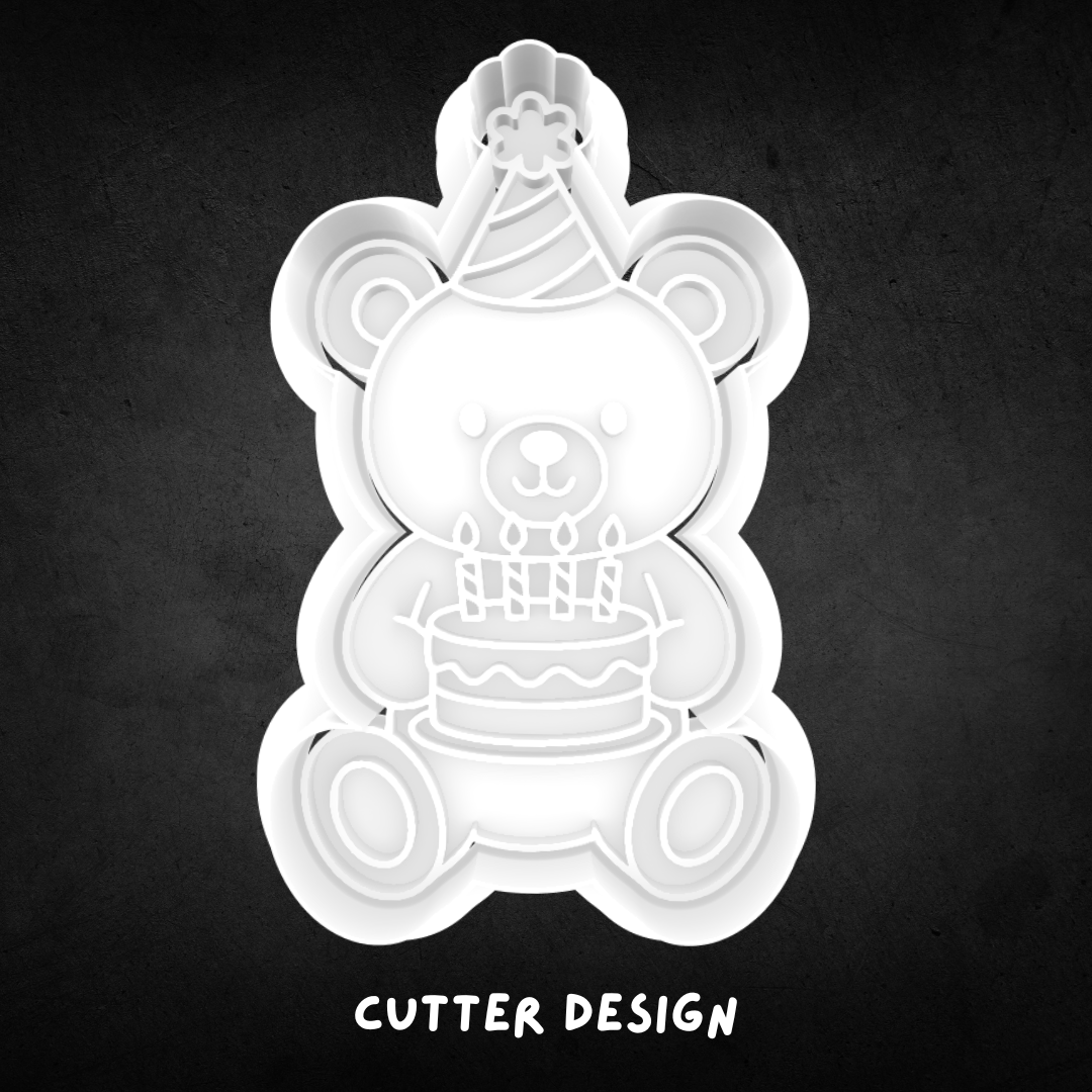 Birthday Bear Cookie Cutter and Stamp
