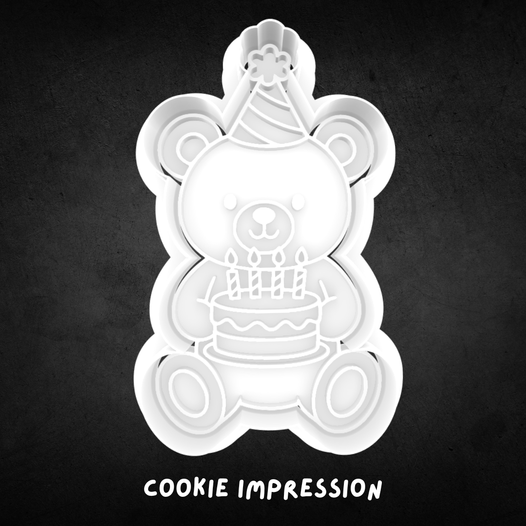 Birthday Bear Cookie Cutter and Stamp