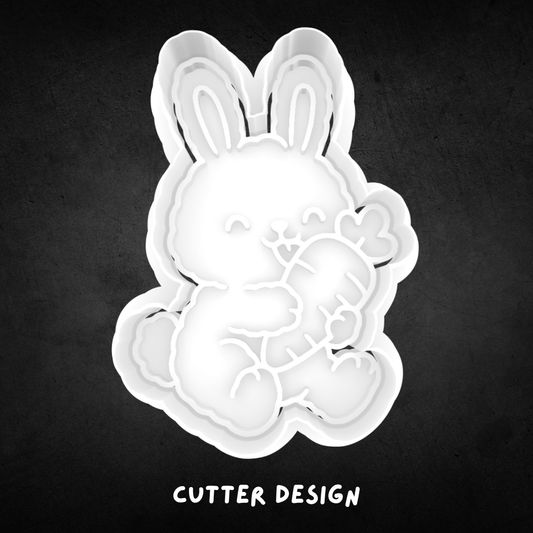 Bunny with Carrot Cookie Cutter and Stamp