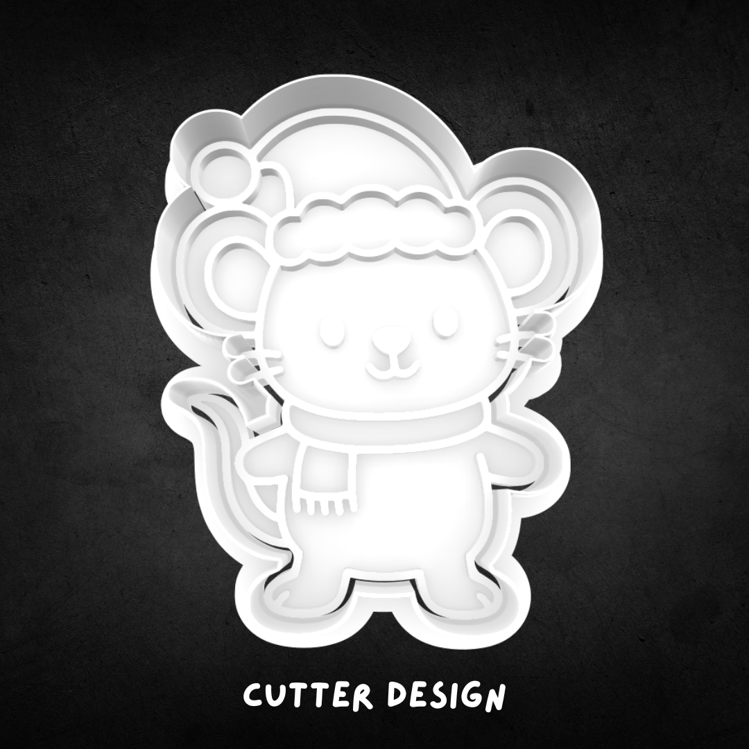 Christmas Mouse Cookie Cutter and Stamp