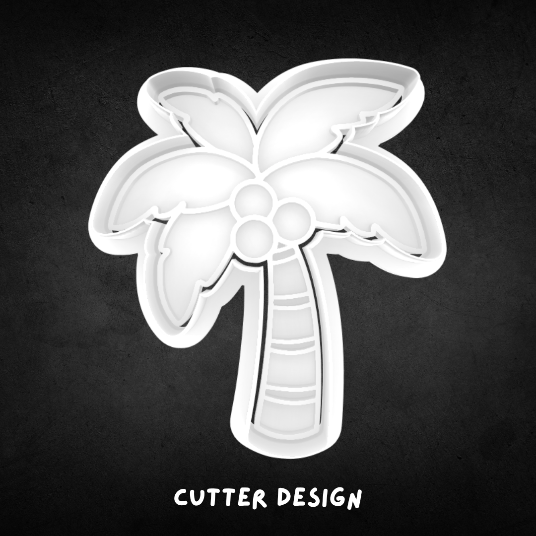 Coconut Tree Cookie Cutter and Stamp