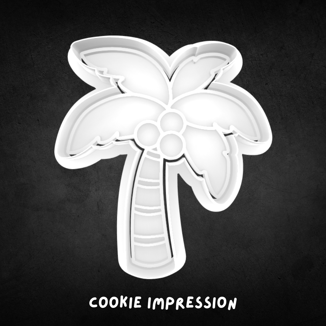 Coconut Tree Cookie Cutter and Stamp