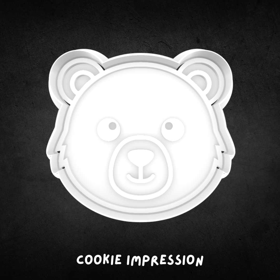 Cute Bear Face Cookie Cutter and Stamp