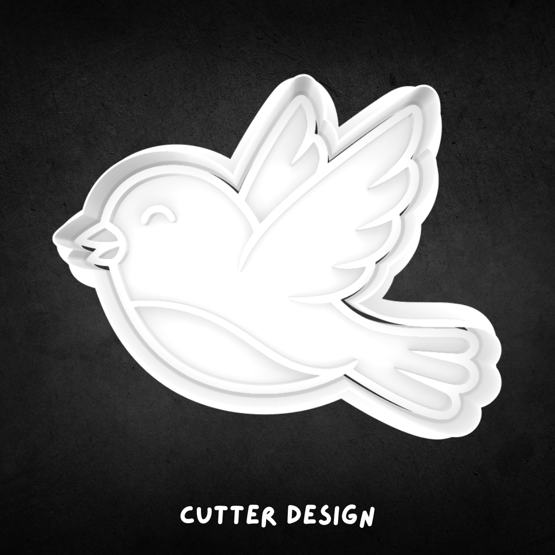 Cute Flying Bird Cookie Cutter and Stamp