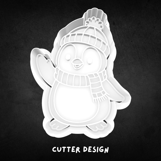 Cute Christmas Penguin 01 Cookie Cutter and Stamp