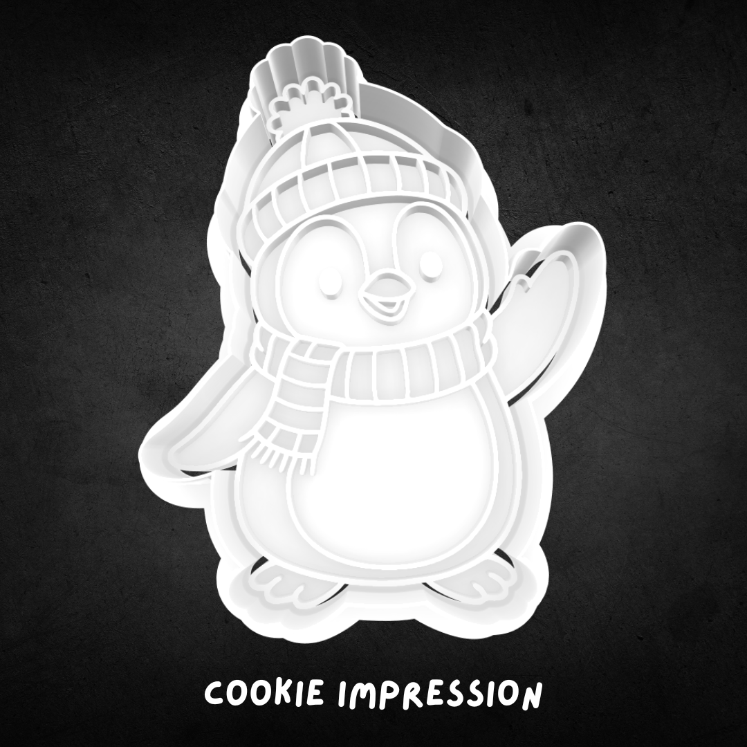 Cute Christmas Penguin 01 Cookie Cutter and Stamp