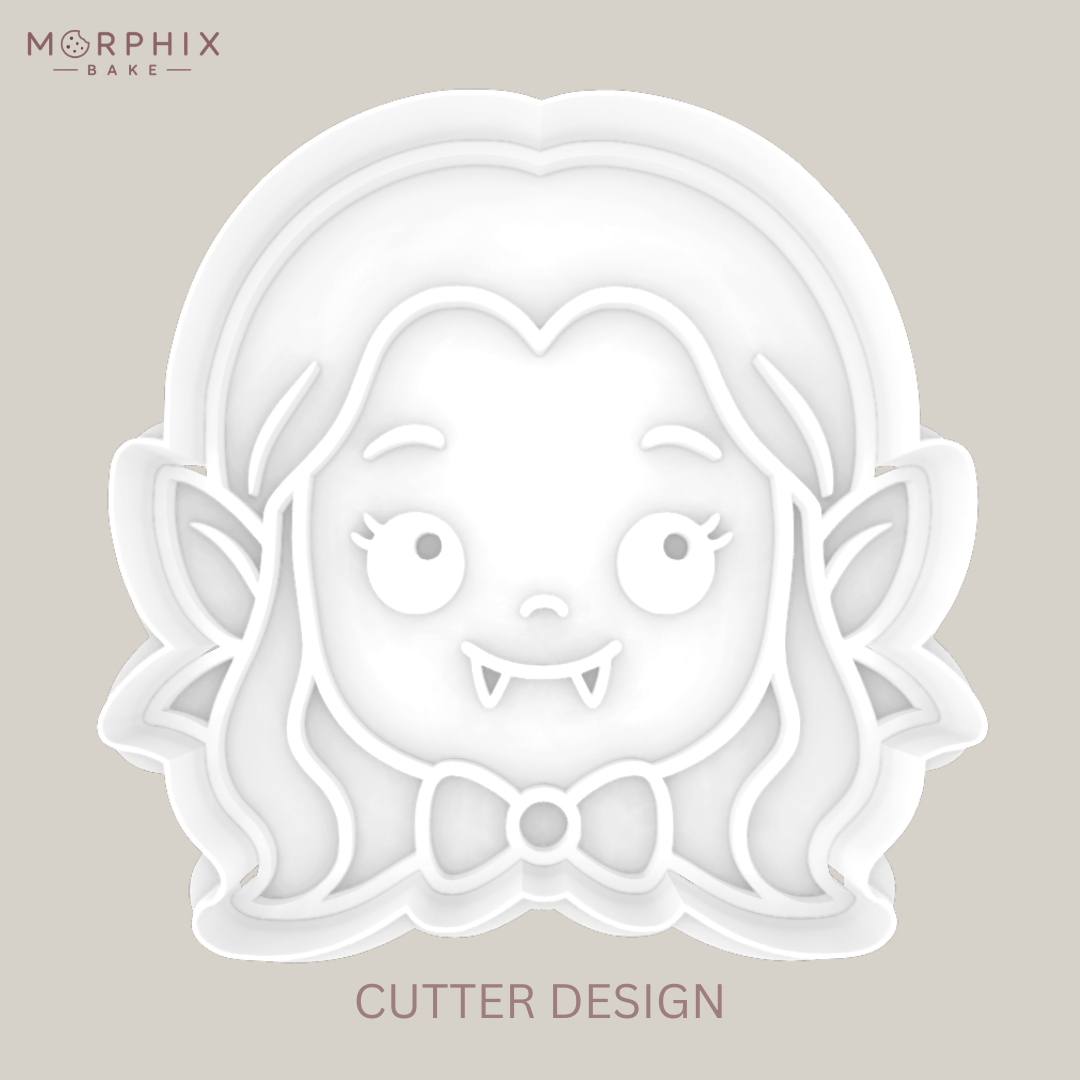 Cute Female Vampire Cookie Cutter and Stamp