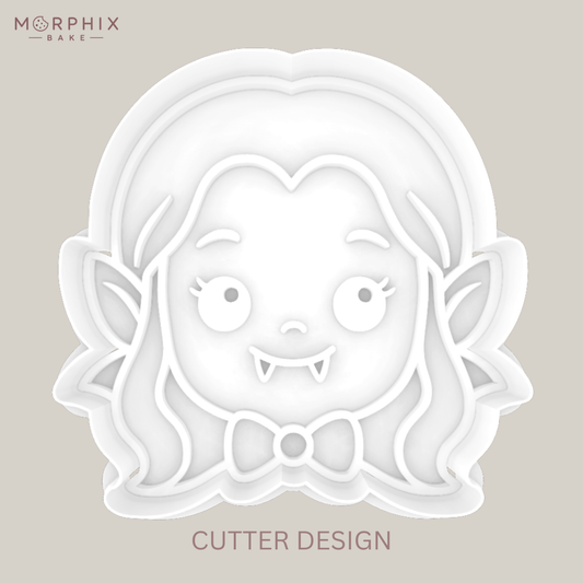 Cute Female Vampire Cookie Cutter and Stamp