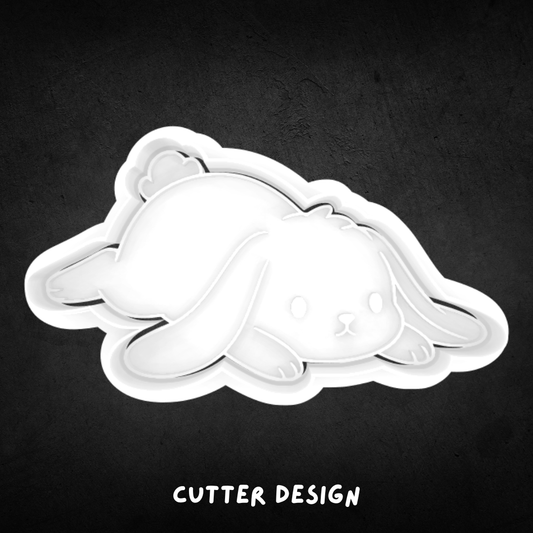 Cute Flopped Bunny Cookie Cutter and Stamp