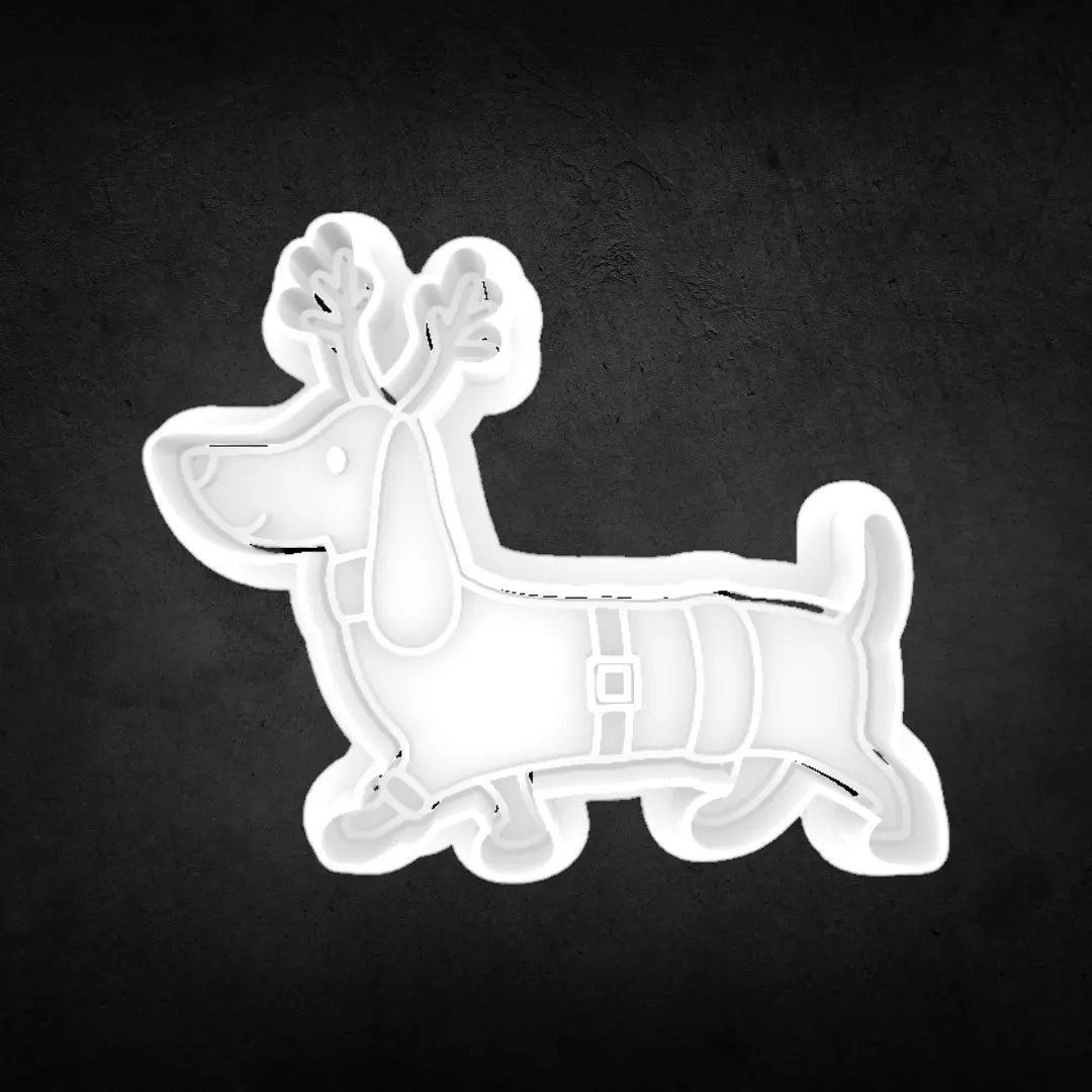 Christmas Dachshund Cookie Cutter and Stamp