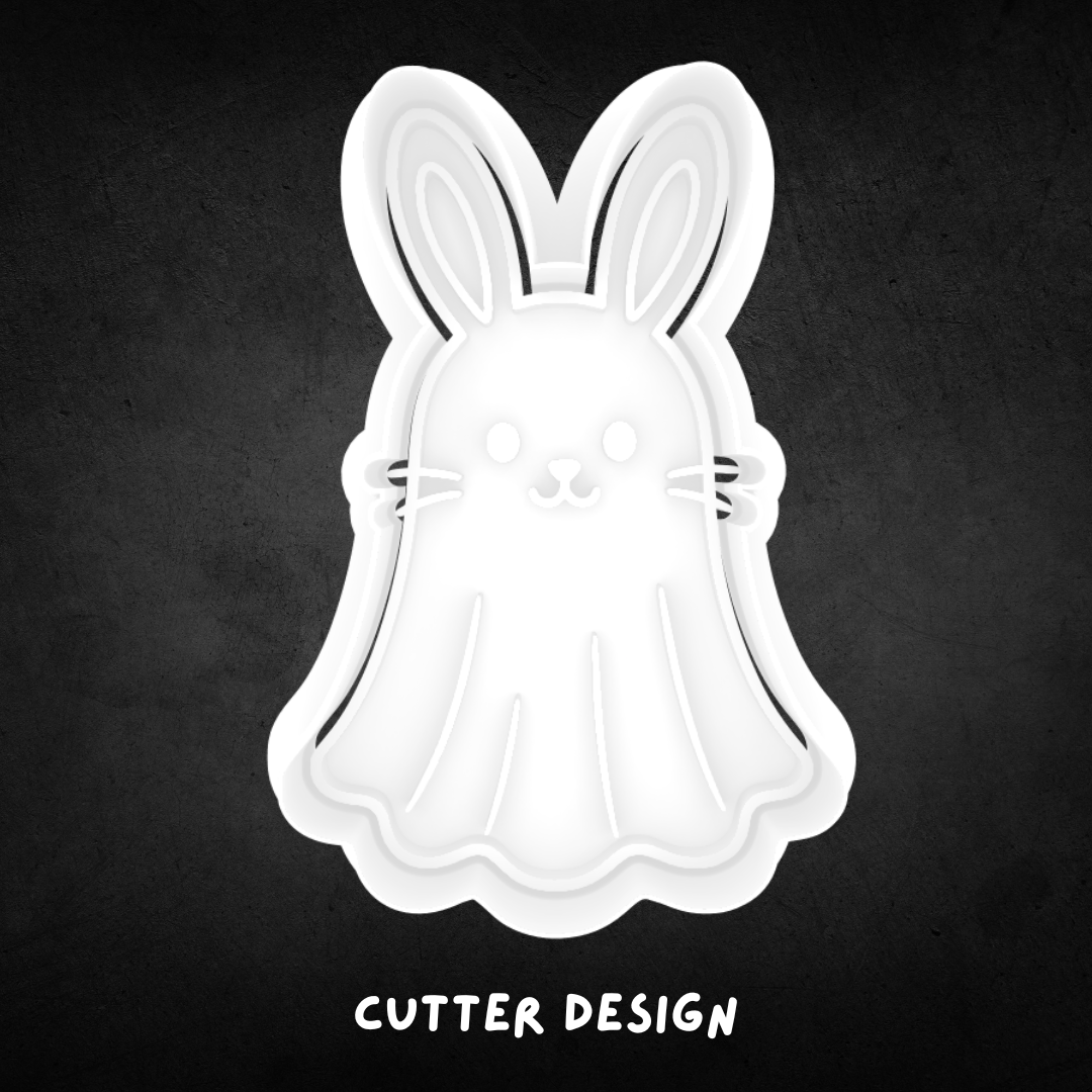 Spooky Ghost Bunny Cookie Cutter and Stamp