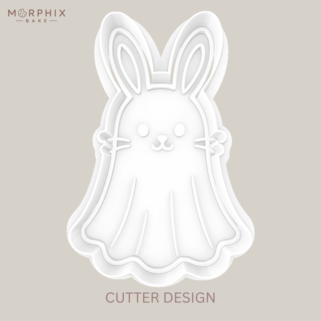 Spooky Ghost Bunny Cookie Cutter and Stamp