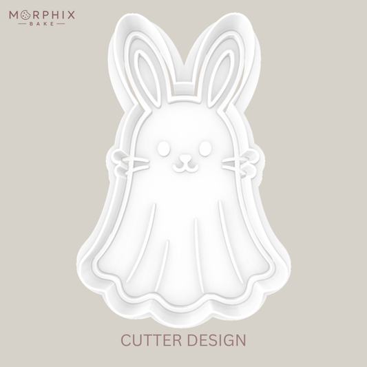 Spooky Ghost Bunny Cookie Cutter and Stamp