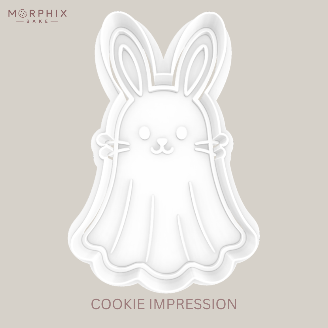 Spooky Ghost Bunny Cookie Cutter and Stamp