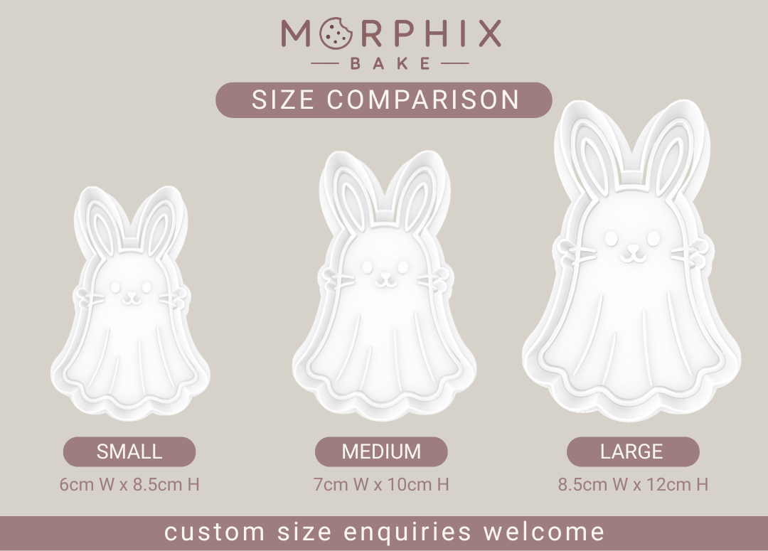 Spooky Ghost Bunny Cookie Cutter and Stamp