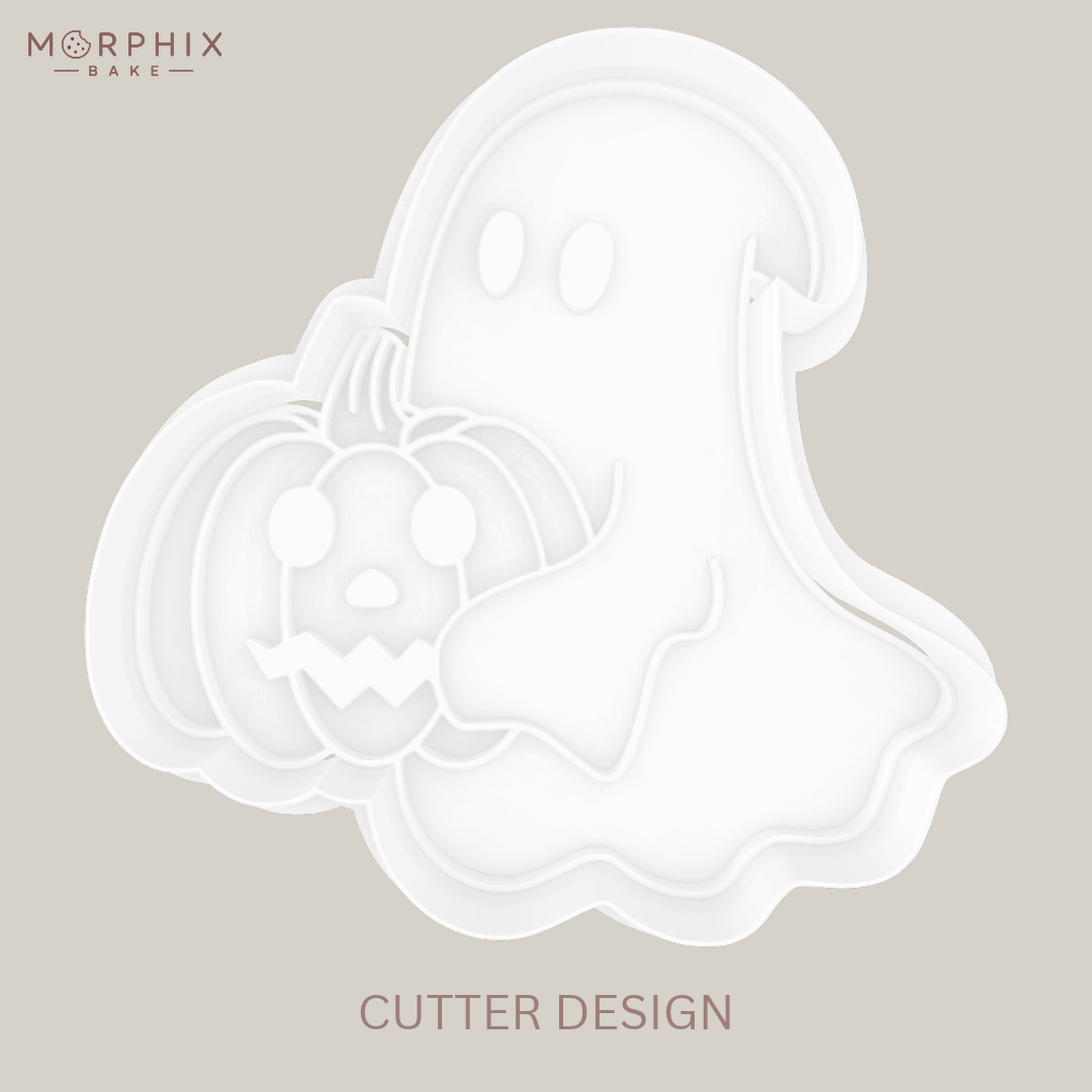 Ghost with Jack-O-Lantern Cookie Cutter and Stamp