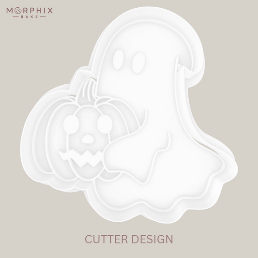 Ghost with Jack-O-Lantern Cookie Cutter and Stamp