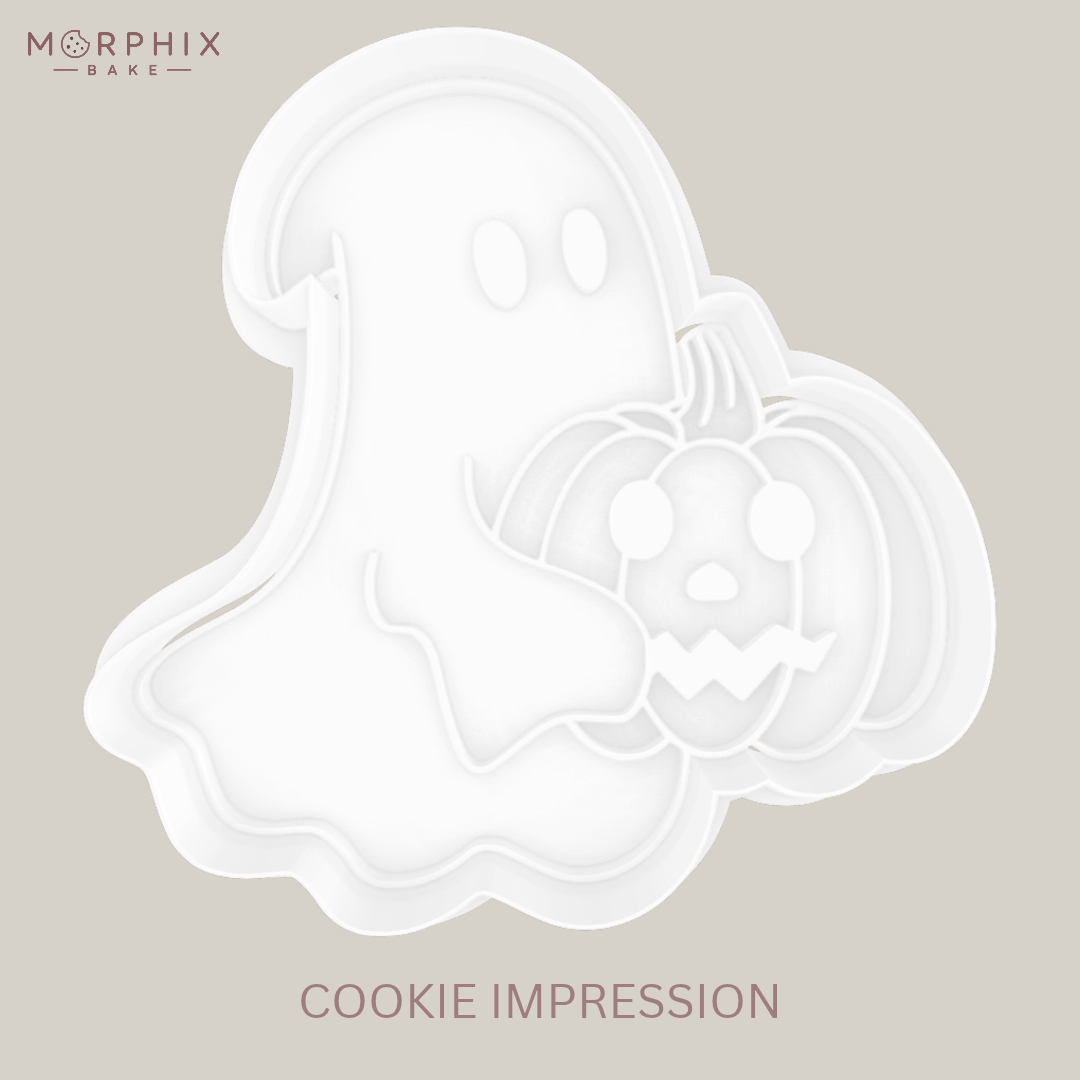 Ghost with Jack-O-Lantern Cookie Cutter and Stamp