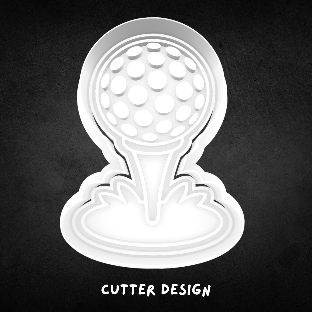 Golf Ball on Tee Cookie Cutter and Stamp