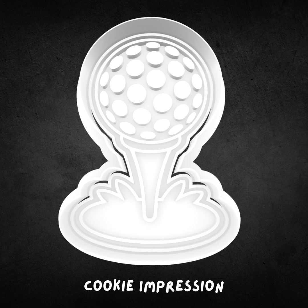 Golf Ball on Tee Cookie Cutter and Stamp