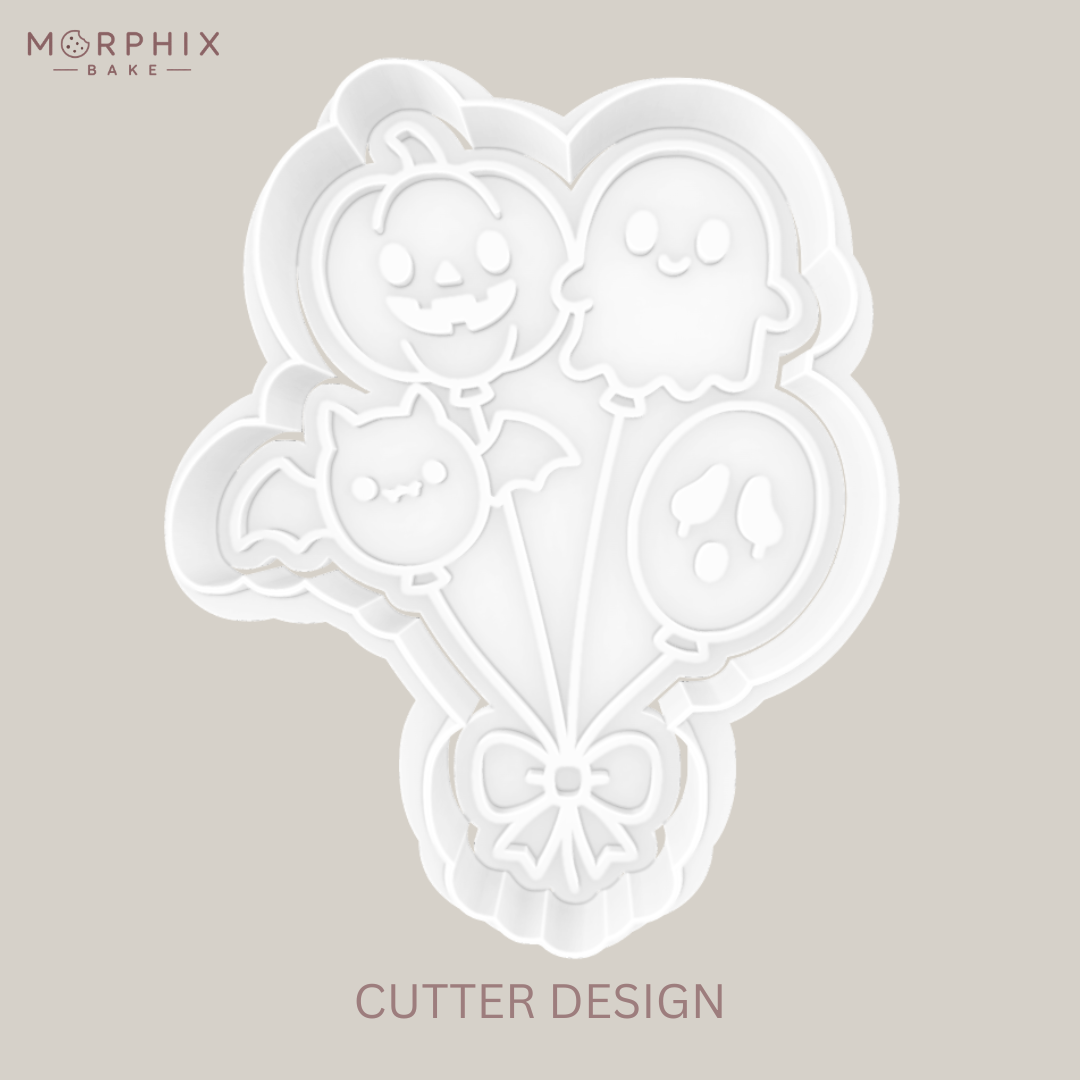 Halloween Balloon Bouquet Cookie Cutter and Stamp