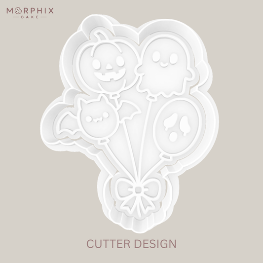 Halloween Balloon Bouquet Cookie Cutter and Stamp