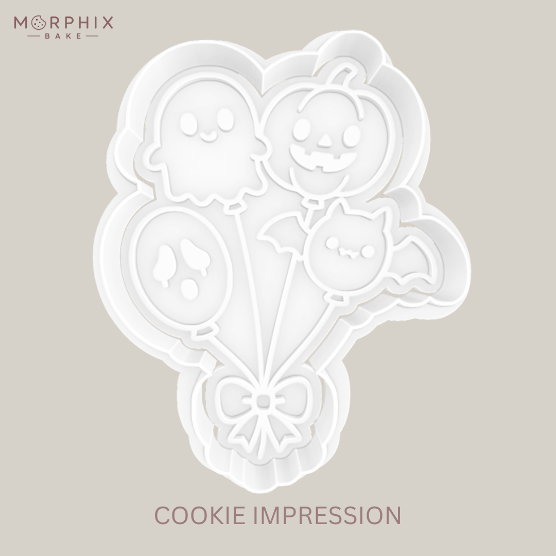 Halloween Balloon Bouquet Cookie Cutter and Stamp