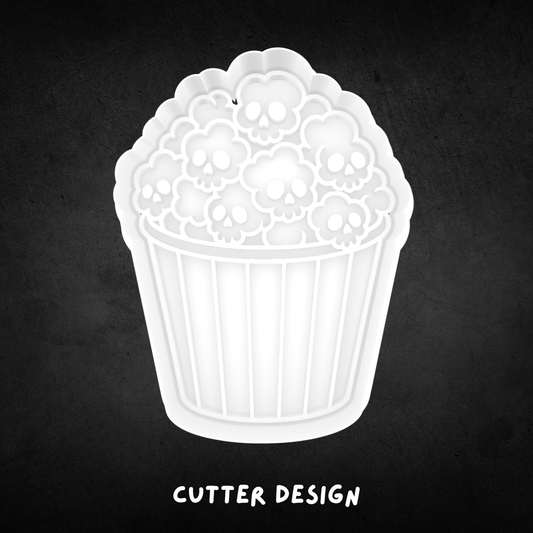 Halloween Skull Popcorn Cookie Cutter and Stamp