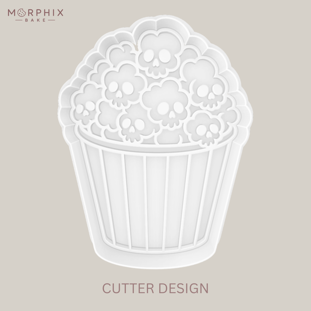 Spooky Popcorn Bucket Cookie Cutter and Stamp