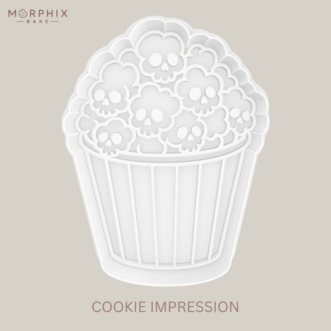 Spooky Popcorn Bucket Cookie Cutter and Stamp