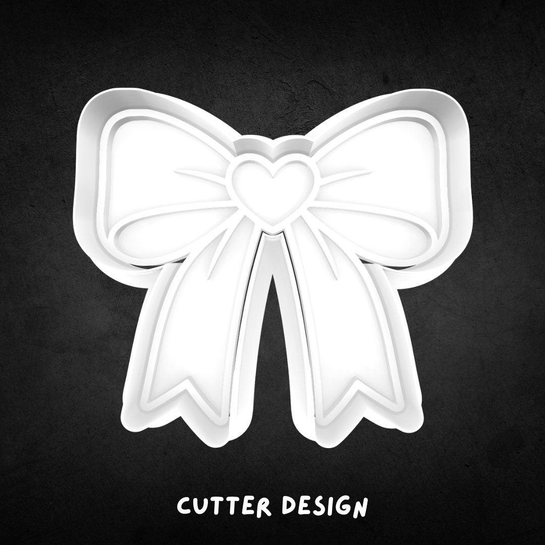Heart Bow Cookie Cutter and Stamp