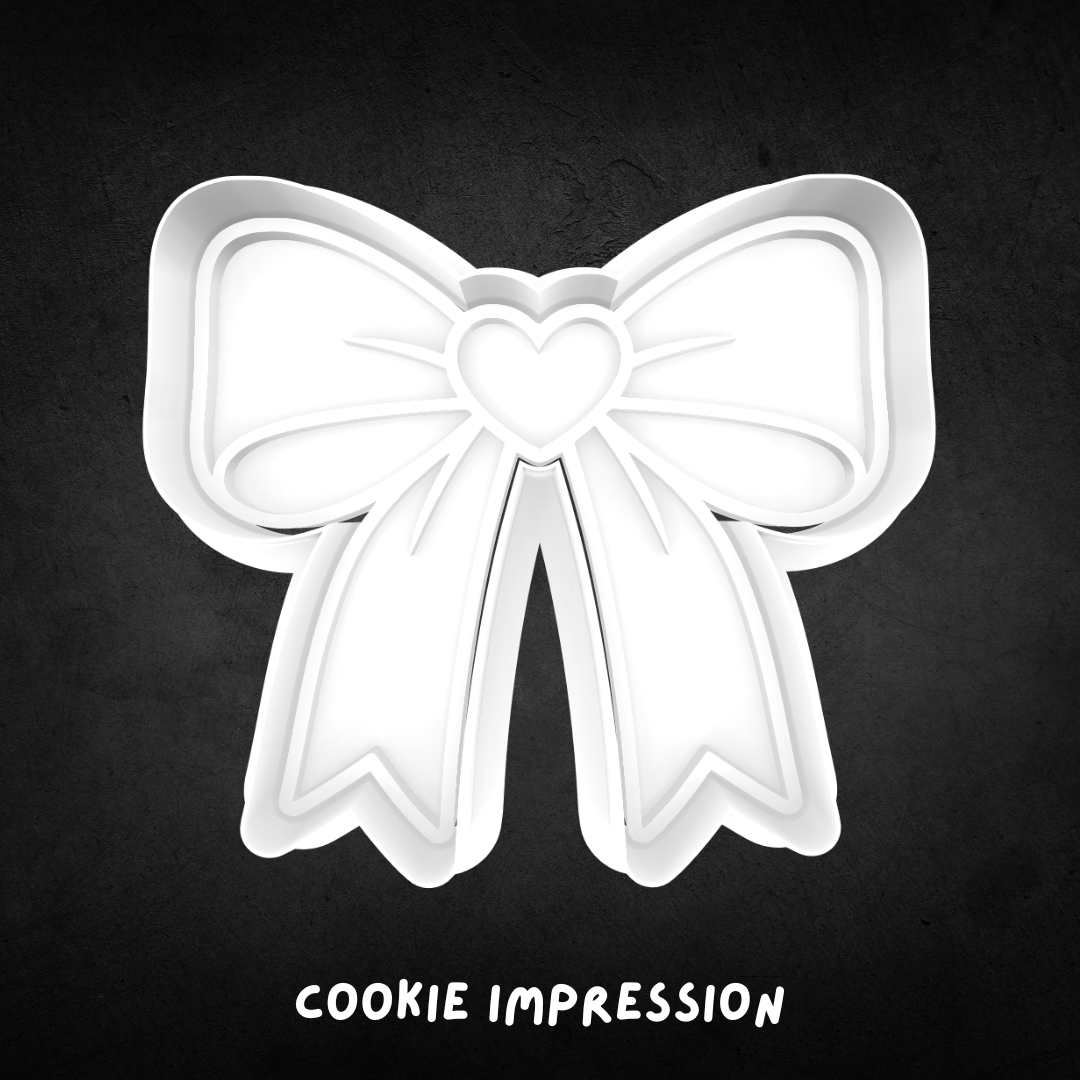 Heart Bow Cookie Cutter and Stamp