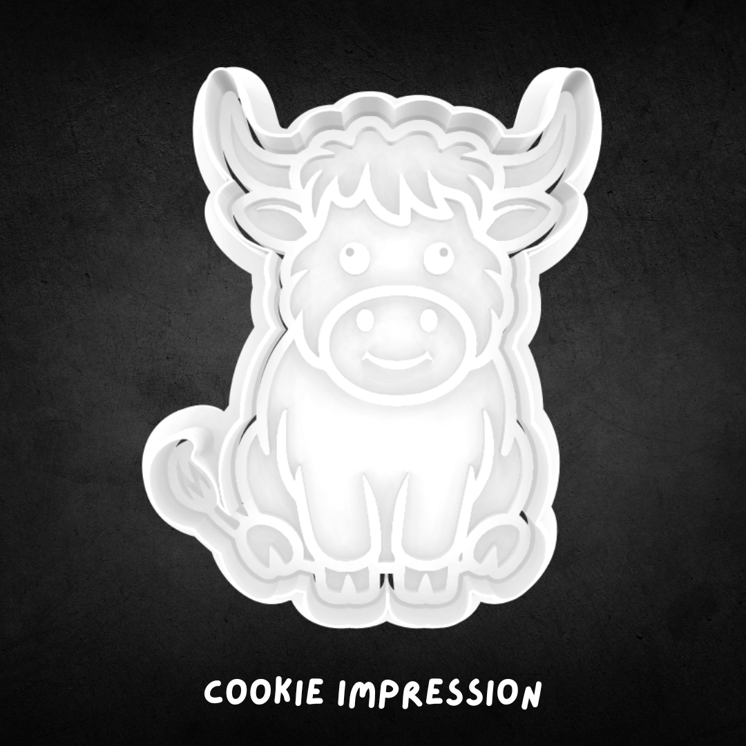 Highland Cow Cookie Cutter and Stamp