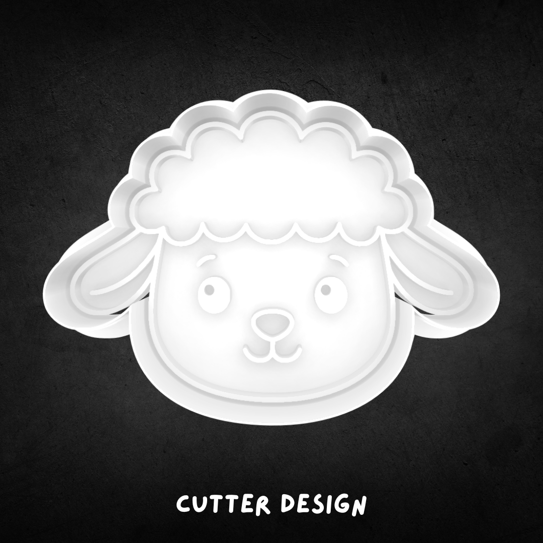 Spring/Easter Lamb Face Cookie Cutter and Stamp