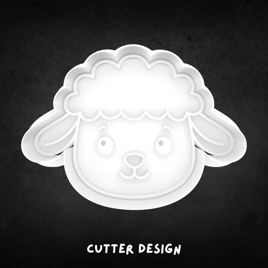 Spring/Easter Lamb Face Cookie Cutter and Stamp