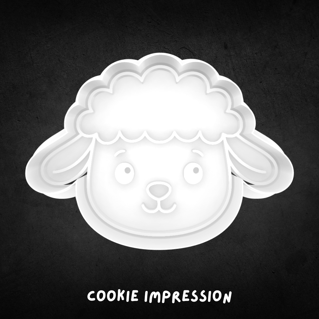 Spring/Easter Lamb Face Cookie Cutter and Stamp