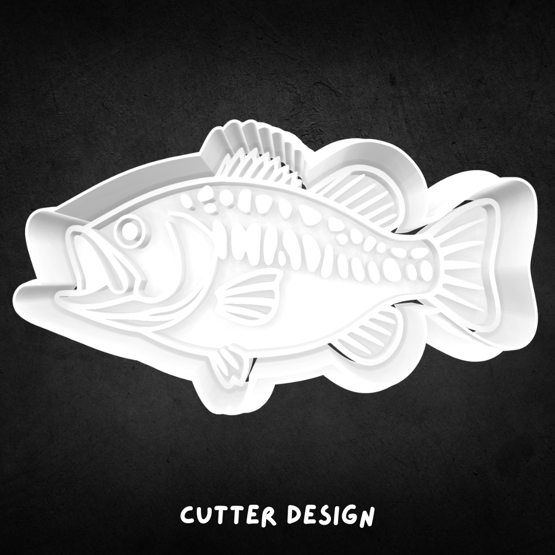 Bass Fish Cookie Cutter and Stamp