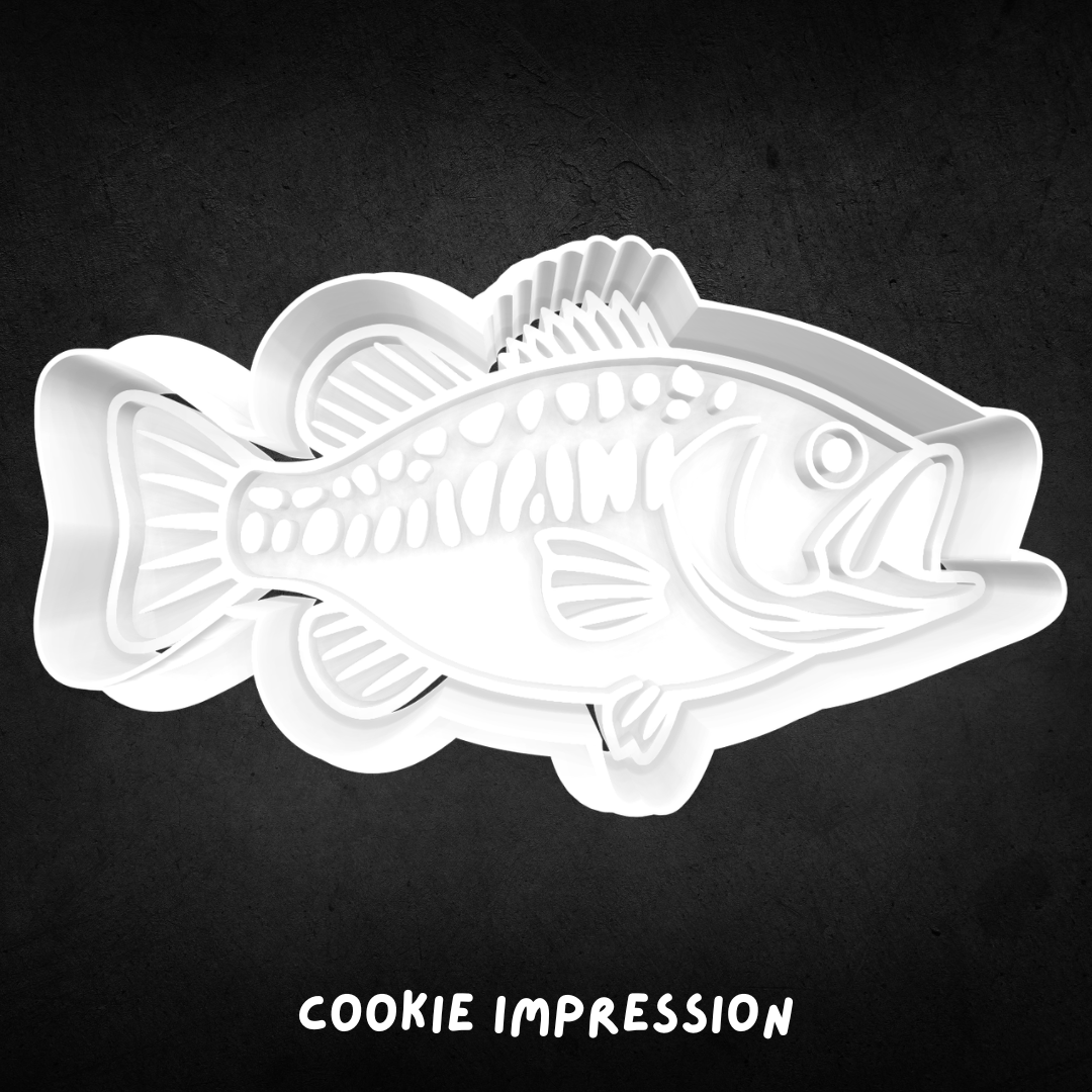 Bass Fish Cookie Cutter and Stamp