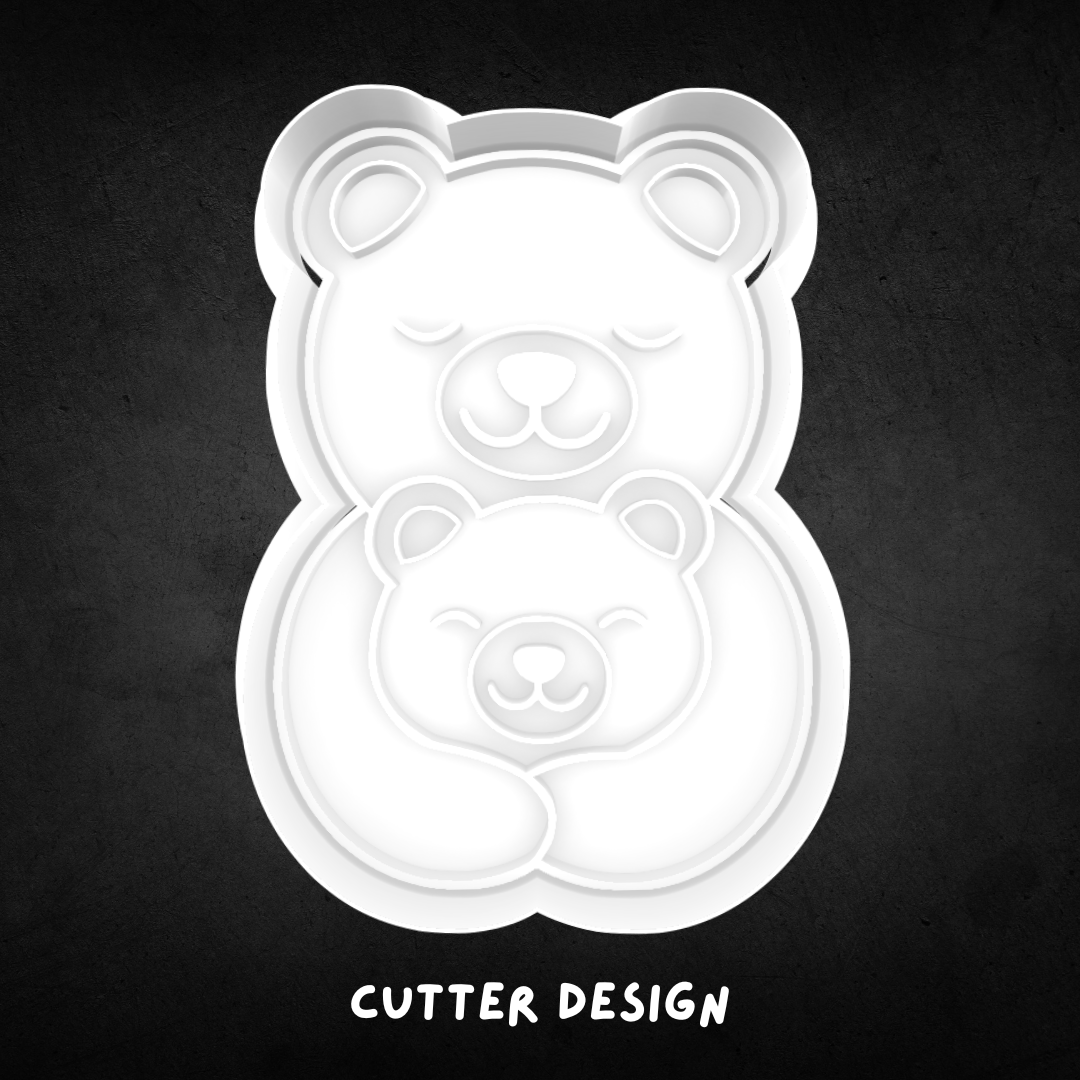 Mama and Baby Bear Cookie Cutter and Stamp